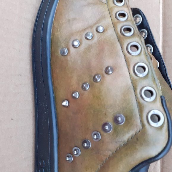 DIESEL x ADIDAS STAN SMITH 100%LEATHER Spooky Spike Goth Rebel Sneaker Antique 9 - Picture 4 of 12